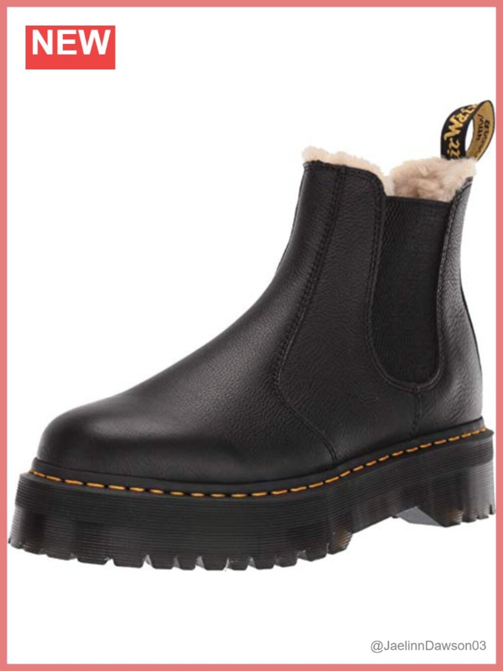 Dr. Martens 2976 Chelsea Boots Faux Fur Lined Platform 1.75in